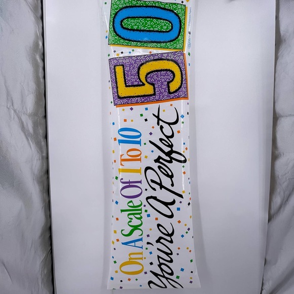 On A Scale of 1 to 10 You're A Perfect 50 Banner Over The Hill Birthday Party - Picture 2 of 7